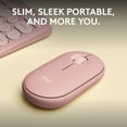 thumbnail image 4 of Logitech Pebble Mouse 2 M350s Slim Bluetooth Wireless Mouse, Portable, Lightweight, Customizable Button, Quiet Clicks, Tonal Rose, 4 of 13