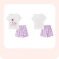thumbnail image 2 of Bellafa 2-7Y Girls Summer Outfits 100% Cotton Toddler Short Sleeve T-Shirt and Elastic Waist Shorts 2 Piece Clothing Sets, 2 of 8