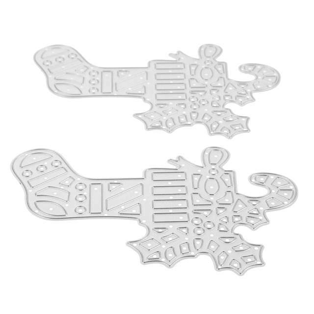 WHAMVOX 2PCS Carbon Steel Stencils for Crafts Embossing with Christmas Theme for Paper Crafts Tools