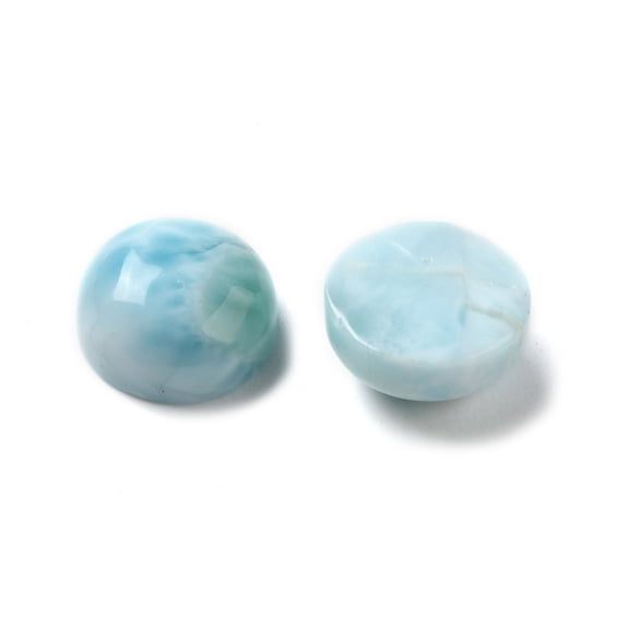 10 pc Natural Larimar Cabochons Half Round 8x4mm