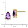 thumbnail image 3 of Primal Gold 14K Yellow Gold 9x6mm Pear Amethyst Earrings, 3 of 3