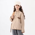 thumbnail image 2 of Girls' Fleece Jackets & Coats Girls Fleece Kids' Ultra Soft Sherpa Fleece Hoodie Sweatshirt for Boys and Girls Winter Color Block Button Hoodie Jacket Coat with Pocket Beige 15-16 Years, 2 of 9