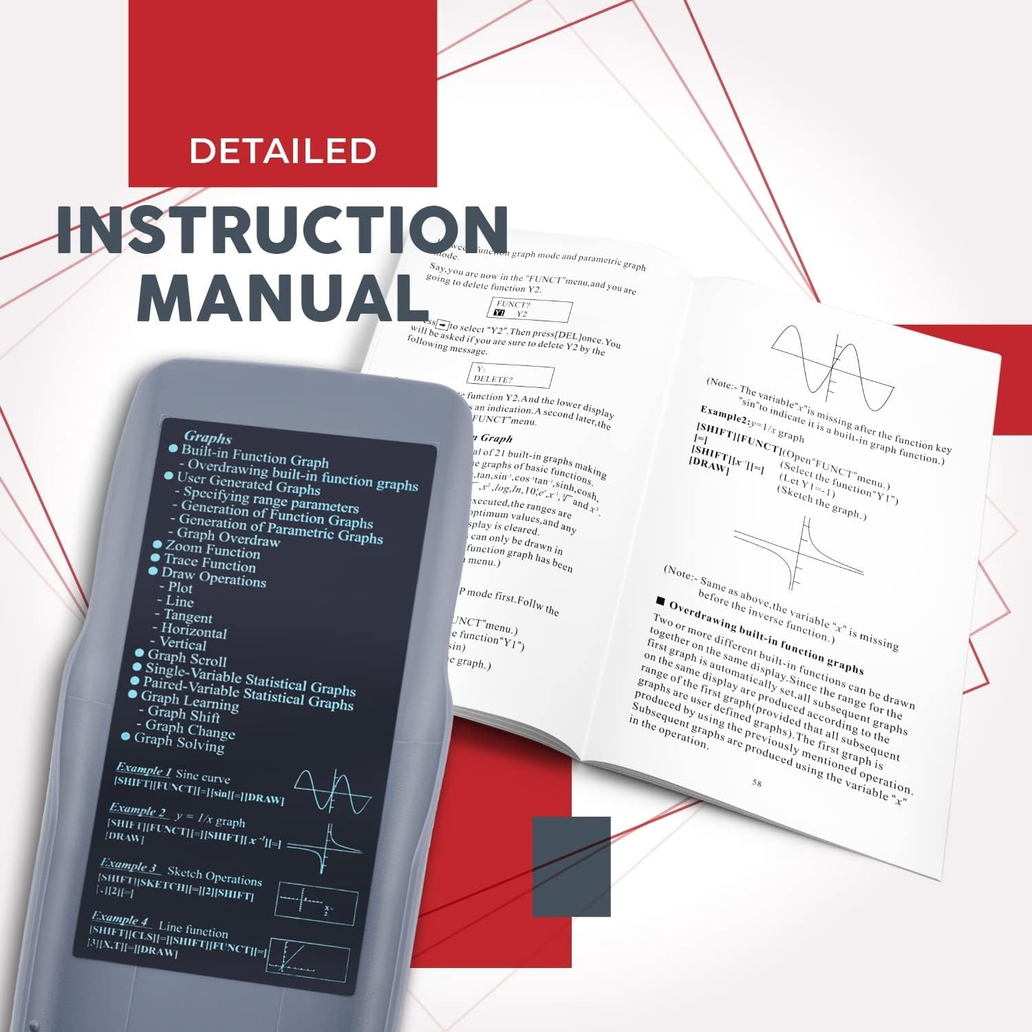 Scientific Calculator with Graphic Functions, Multiple Modes with Intuitive Interface, Perfect for Beginner and Advanced Courses, High School or College