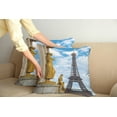 thumbnail image 2 of Ambesonne Paris Throw Pillow Cover 2 Pack, Antique Sculptures Eiffel, 18", Blue and Yellow, 2 of 7
