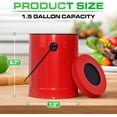 thumbnail image 2 of Plexon Countertop Compost Bin with Lid, Red 1.5 Gallon Odorless Kitchen Compost Container, Steel Food Compost Bucket for Kitchen with Charcoal Filter, Compost Pail for Kitchen Countertop, 2 of 6