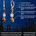 thumbnail image 2 of Gem Stone King 18K Yellow Gold Plated Silver Red Garnet 3 Stone Dangle Earrings for Women (7.21 Cttw, Gemstone January Birthstone, Oval Checkerboard 8X6MM, 7X5MM and 6X4MM), 2 of 6