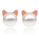 thumbnail image 1 of Pendientes S.Leaf Cat Pearl de plata de ley para mujer, 1 of 7