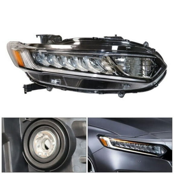 Right Passenger Headlight Assembly Chrome Headlamp For Honda Accord 2018- 2020
