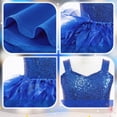 thumbnail image 5 of Bobifish Toddler Girls Party Dress Glitter Sequin Sweetheart Neck Ruffles Pleated Cake Dress Children EventsGirls Dress, 5 of 5