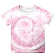 thumbnail image 4 of Girl Tops Size 7-8 Tie Dye Graphic Print Short Sleeve Crewneck Kids Tees Soft Cute Tees Toddler Clothes,D-Light Pink,140(8-9 Years), 4 of 5