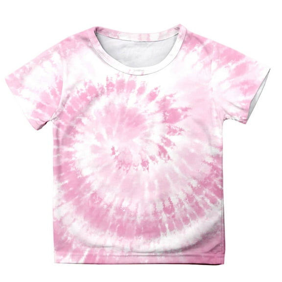 Tiijoy Girls Tie Dyed T-Shirt Short Sleeve Round Neck T-Shirt Casual Summer Tee, Sizes 3-13