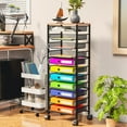 thumbnail image 2 of Carro organizador de archivos Simple Trending de metal y madera con 12 niveles y ruedas, 2 of 6