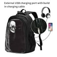 thumbnail image 2 of Pofeuu Gothic Skull Drape Print Storage Laptop Backpack with USB Charging Port[Water Resistant] College Computer Bookbag Fits, 2 of 7