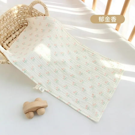 Cotton Muslin Baby Face Towel Long Burp Cloth for Newborn Kindergarten Hand Towels Infant Drooling Bibs Washcloth Baby Items tulips