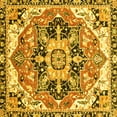 thumbnail image 1 of Ahgly Company Machine Washable Indoor Square Abstract Yellow Modern Area Rugs, 8' Square, 1 of 4