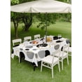 thumbnail image 3 of Outdoor Tablecloth with Umbrella Hole and Zipper, Black Polka Dots Rectangle Table Cloth 60x102 Inch Waterproof Tablecloth, Modern Abstract Art Picnic Table Cover for Patio Camping, 3 of 7