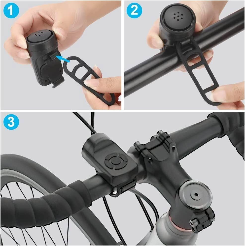 Dazone Electric Bicycle Horn, USB Charging Bike Horn Super Loud Bells  Mountain Bike Handlebar Ring Bell MTB 130DB 