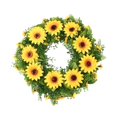 thumbnail image 1 of Guirnalda de girasol artificial simulada, guirnalda colgante decorativa para puerta delantera para decoración del hogar, pared, patio trasero, ventana Medio Sunnimix Corona de Girasoles, 1 of 8