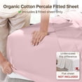 thumbnail image 2 of California Design Den 100% Organic Cotton Fitted Sheet Twin Only - Lightweight and Crisp Deep Pocket Fitted Sheet for a Snug-Fit (Pink - Chalky Tone), 2 of 9
