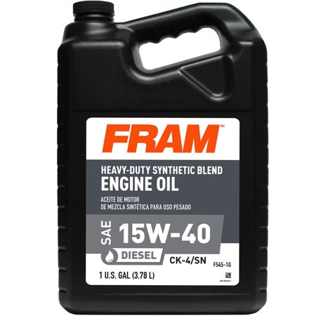 FRAM Heavy Duty 15W40 Heavy Duty synthetic Blend Diesel Engine Oil - Excellent Protection For Metal Components From Rust  Corrosion And Wear   1 gallon bottle   sold by bottle