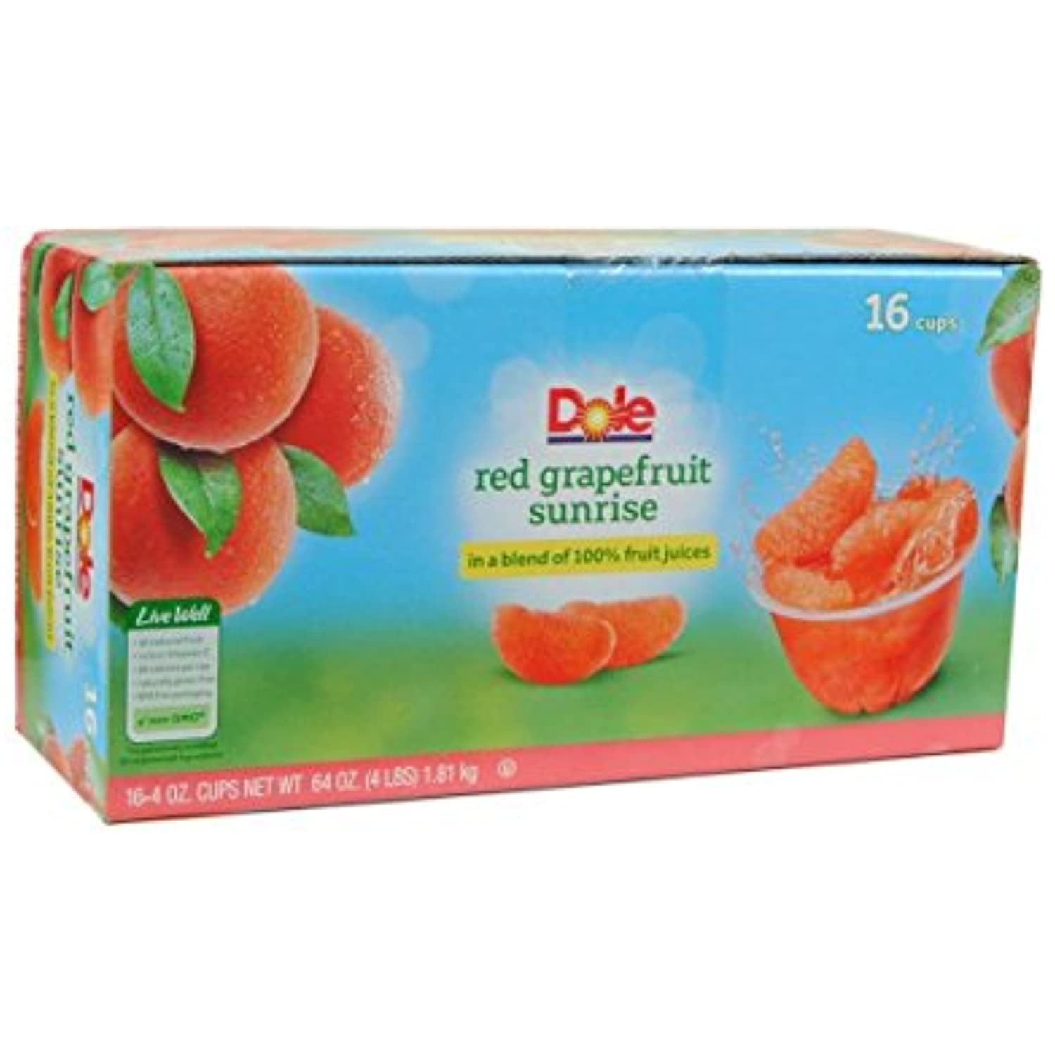 Dole Red Grapefruit Sunrise Fruit Cups, 64 Ounce