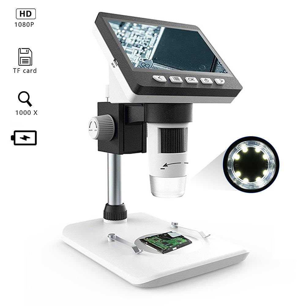KKmoon 2.0MP Multifunctional Wireless 4.3 Inch Display Screen Microscope with 8 Adjustable Brightness LED Lights Suction Cup Base