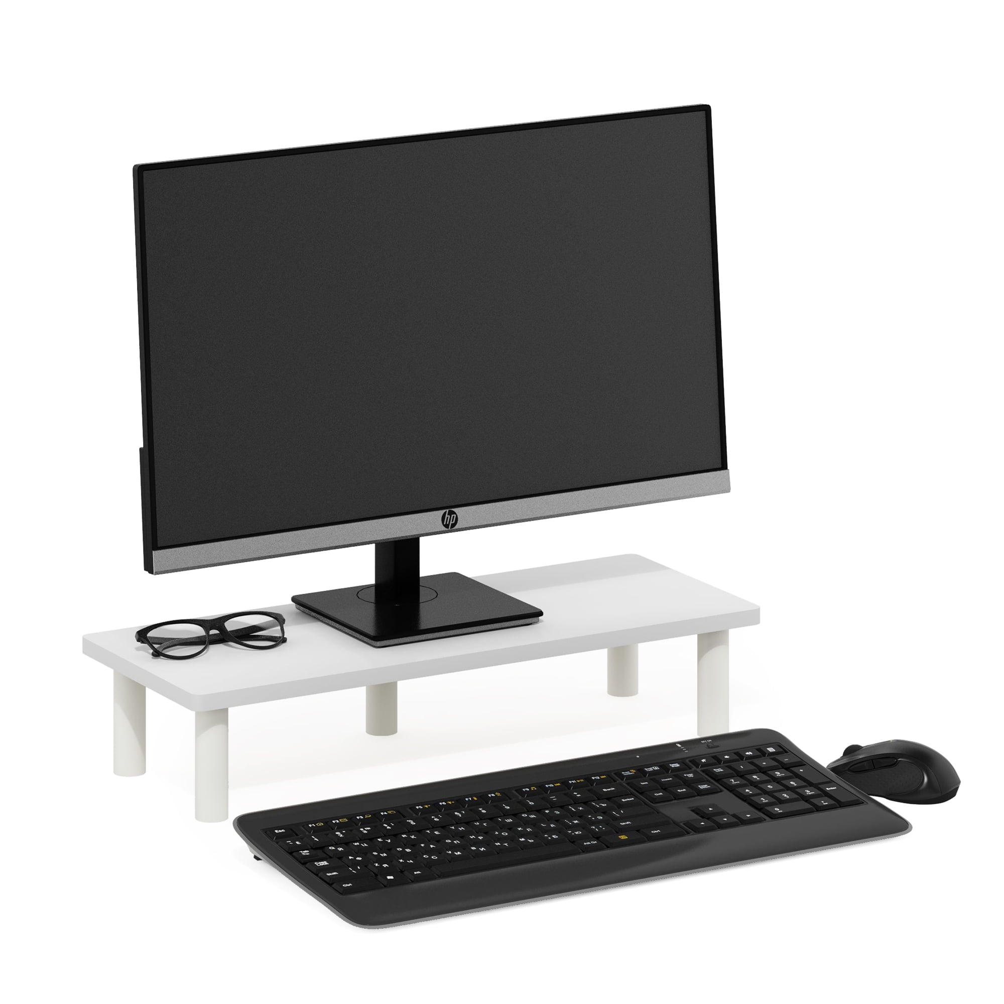 Furinno TURN-N-TUBE Monitor Riser Stand in White/White