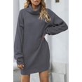 thumbnail image 2 of LAICAIW Robe Chandail Longue Ample à Col Roulé Oversize pour Femmes, 2 of 6