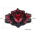 thumbnail image 2 of Matching Rings Black Gold Plated Couple Rings Wings 1CT Heart Red CZ Wedding Ring Sets, 2 of 7