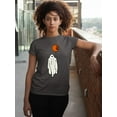 thumbnail image 3 of Ghost With Balloon Pumpkin Halloween Outfit Shirt Women's T-shirt, M, Charcoal, 3 of 6