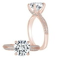 thumbnail image 2 of AFFY (0.26 Cttw) Round White Natural Diamond Semi Mount Engagement Wedding Ring In 14k Solid Rose Gold (I-J Color, I2-I3 Clarity) Ring Size-8, 2 of 3