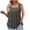 Gray, variant on Plebaso Women's Plus Size Tank Tops Square Neck Pleated Sleeveless Beach Shirts Loose Casual Summer Tops