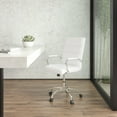 thumbnail image 3 of Flash Furniture Whitney Mid-Back Swivel LeatherSoft Desk Chair with Armrests, White/Chrome, 3 of 14