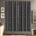 thumbnail image 2 of Black and White Curtains Chevron Curtains Big Arrows Trial Herringbone Geometric Zigzag Monochrome Boho Pattern Rod Pocket Men Living Room Bedroom Window Drapes Fabric 42"W x 96"L (Pack of 2), 2 of 6