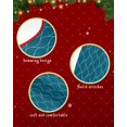 thumbnail image 6 of Peacock Green Geometric Christmas Tree Skirt 36 Inches Large Christmas Skirt Tree, Abstract Modern Wave Lines Art Tree Skirt Christmas Decorations for Fireplace Party Holidays Indoor Outdoor, 6 of 7
