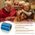 thumbnail image 3 of Uxcell Metallic Wrapping Paper, 16 Inch x 200 Inch(16.4Ft)Packing Paper Blue, 3 of 6