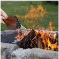 thumbnail image 5 of Fuelle de chimenea de madera con correa de cuero colgante, fuelle de aire marrón para barbacoa y camping al aire libre, 5 of 5