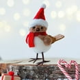 thumbnail image 2 of 2Pcs Clearance Sale! Birds Decorations: Standing Bird Figurines With Scarf & Hat For Xmas Tabletop Holiday Party Ornament Desktop Ornament Practical Home Decor 5.9" X 3.9", 2 of 4