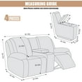thumbnail image 6 of Recliner Loveseat Cover with Middle Console Stretch Reclining Sofa Slipcover for 2 Seat Jacquard Reclining Couch Sofa Covers Furniture Protector with Elastic Straps Bottom (Light Gray), 6 of 13