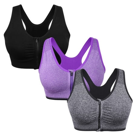 

Valcatch 3 Pack Sports Bras for Women High Impact Racerback Workout Bra for Running for Plus Size