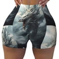 thumbnail image 2 of Goofa Cloud White Dragon Printed Workout Shorts Women Seamless Scrunch Butt Lifting High Waisted Gym Booty Shorts Elastic Workout Shorts-XX-Large, 2 of 8