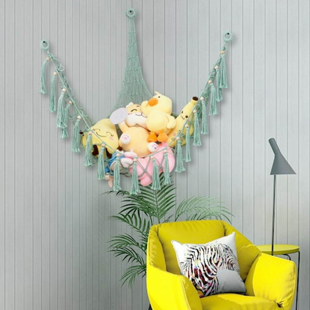 Stuffed Animal Hammock Plush Net Toy Macrame Boho Stuffed Toy Holder Animal Macrame Boho Hammock Net Livingroom Display Storage