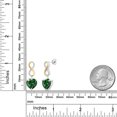 thumbnail image 3 of Gem Stone King 925 Sterling Silver and 10K Yellow Gold Green Nano Emerald and White Lab Grown Diamond Infininty Dangle Earrings for Women By Keren Hanan (6.06 Cttw, Heart Shape 10MM), 3 of 4