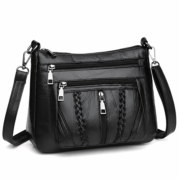 ELORIAH 2026 New Purses for Women Pocketbooks Soft Pu Leather Ladies Crossbody Purse Multi Pocket Shoulder Bag Black Crossbody Bags for Women