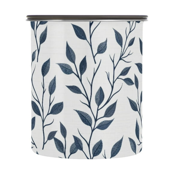 Blue Branch Leaves Airtight Coffee Bean Canister 30oz Food Storage Containers with Lids For Gournd, Tea, Sugar, Flour, Rice, Cereal, Candy Cookie Jar