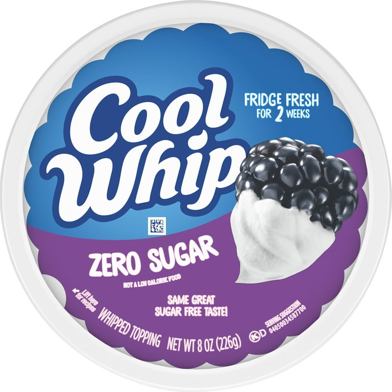Cool Whip Zero Sugar Whipped Cream Topping, 8 oz Tub 