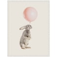 thumbnail image 5 of Kate and Laurel The Bunny and the Pink Balloon Framed Canvas Wall Art by July Art Prints 18 x 24 Sylvie Beaded White, Whimsical, Animals, Humor, Kids Art for Wall Decor, Living Room,, 5 of 8