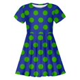 thumbnail image 4 of Robes de Printemps pour Filles Robe d'Été à Pois Ajustée Douce Respirante à Manches Courtes Décontractée Robe Fille Bleue 10 Ans-13 Ans, 4 of 4