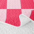 thumbnail image 5 of Homewish Classic Checkerboard Twin Quilt Set for Girls, Geometric Gingham Twin Coverlet Set, Hot Pink, 5 of 7