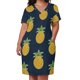 thumbnail image 3 of Vestido azul marino con bolsillos sueltos y piña, vestido de fiesta de diseñador de lujo para mujer 2025, vestido de verano diario, 3 of 7